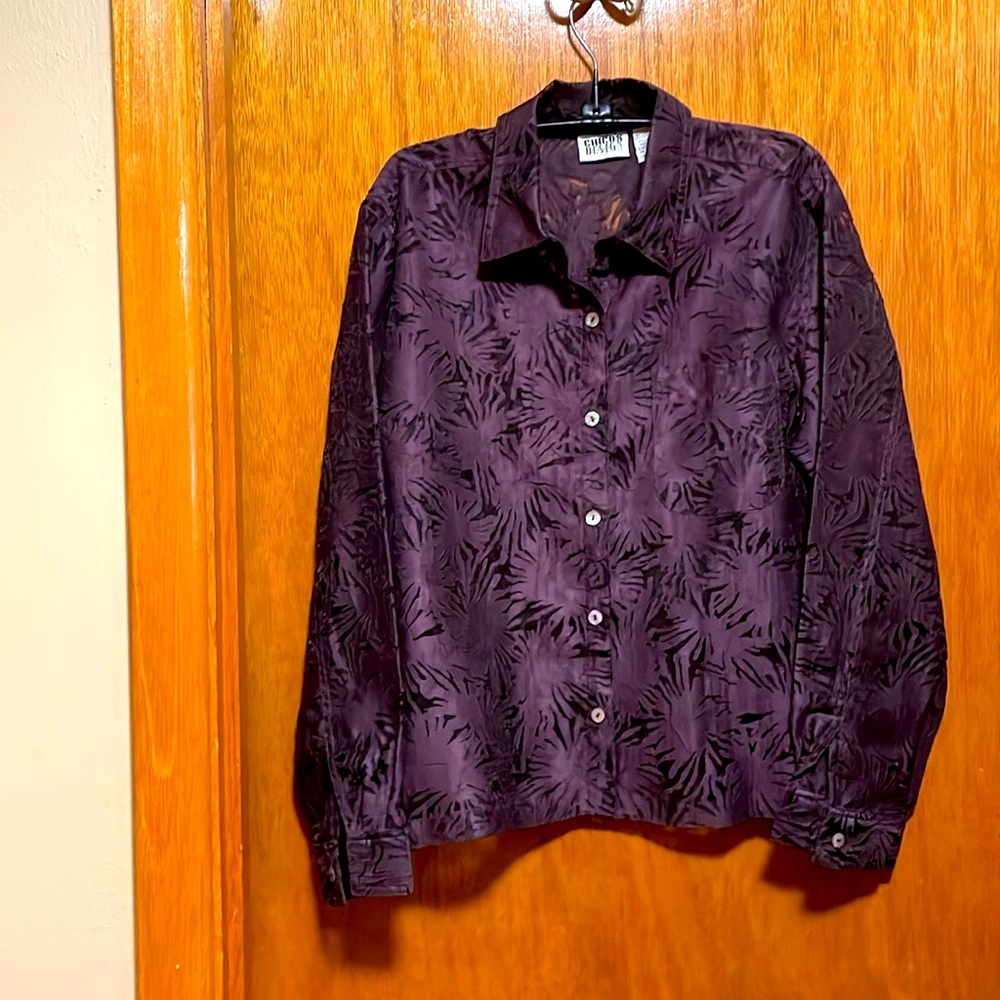 Chico's Design Purple Long Sleeve Blouse Size 0/X Small/4